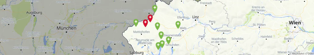 Kartenansicht für Apotheken-Notdienste in der Nähe von Reichersberg (Gemeinde, Oberösterreich) (56)